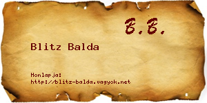 Blitz Balda névjegykártya
